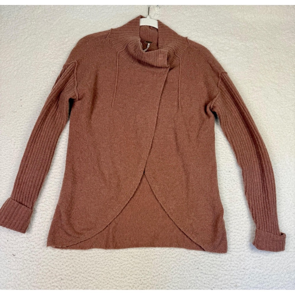 Free People Sweater Womens S Pink Tunic Mock Neck Alpaca Blend Relaxed